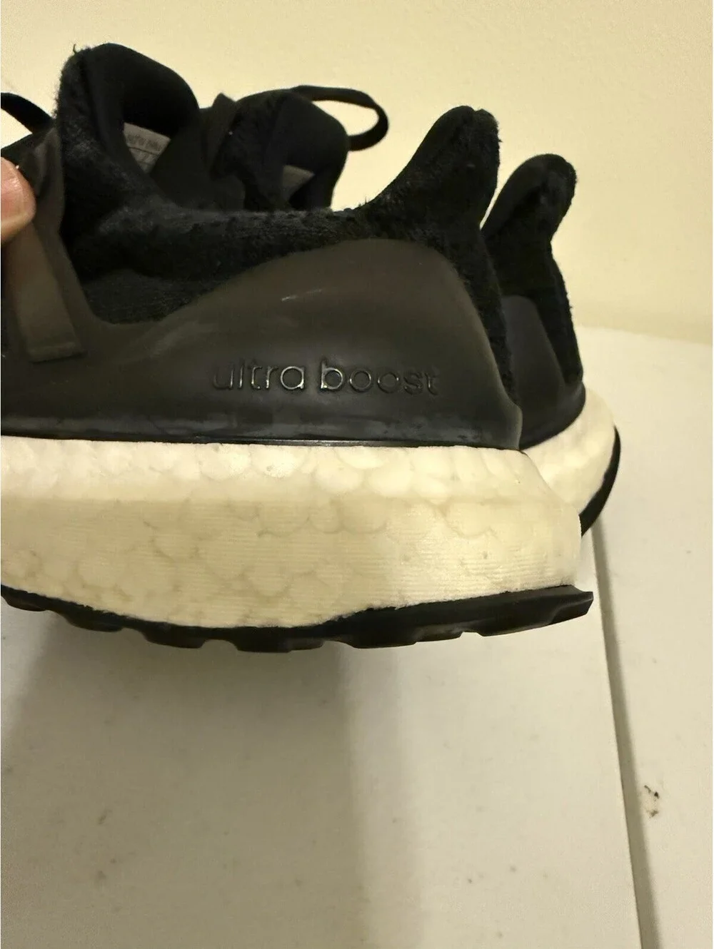 Adidas Ultraboost black running shoes sneakers sz 4